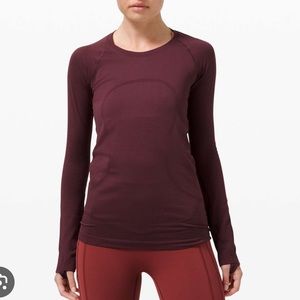 Lululemon swiftly long sleeve cassis maroon 4